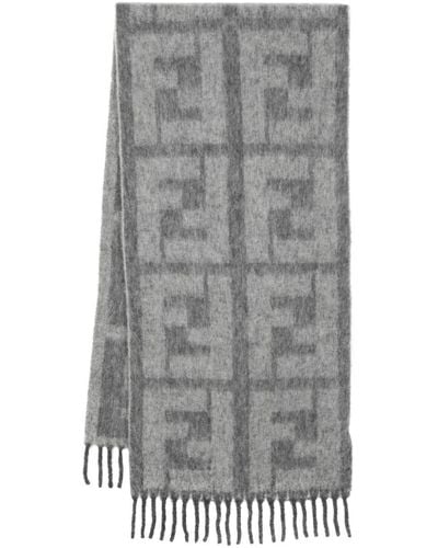 Fendi Schal mit FF-Muster - Grau
