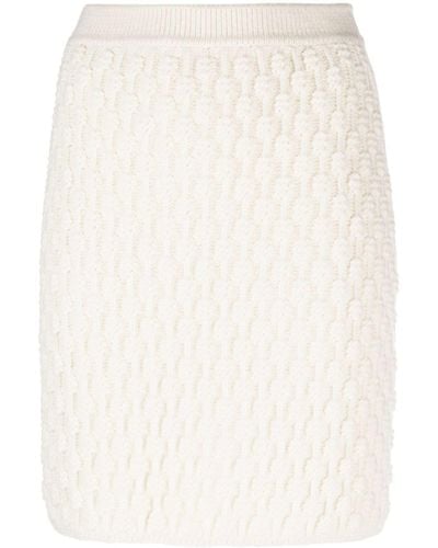 Ports 1961 High-waist 3d-knit Miniskirt - White