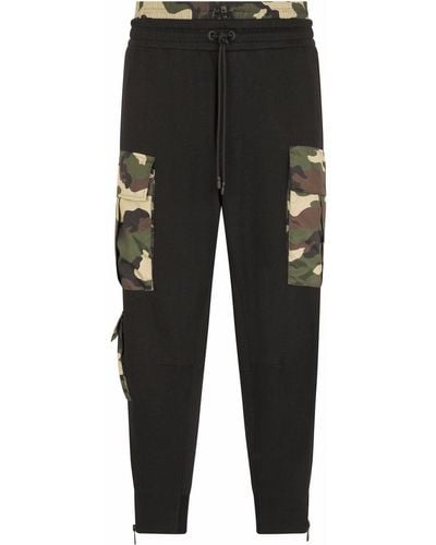 Dolce & Gabbana Pantalones de chándal con motivo militar - Negro