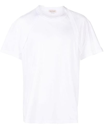 Alexander McQueen Camiseta con efecto de arnés - Blanco