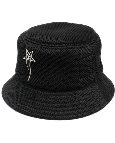 Rick Owens X Champion Sombrero de pescador con logo bordado - Negro