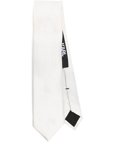 Karl Lagerfeld Krawatte aus Seide - Weiß