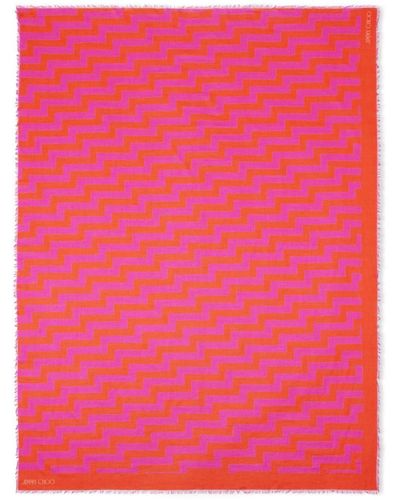 Jimmy Choo Teia Schal mit abstraktem Print - Pink