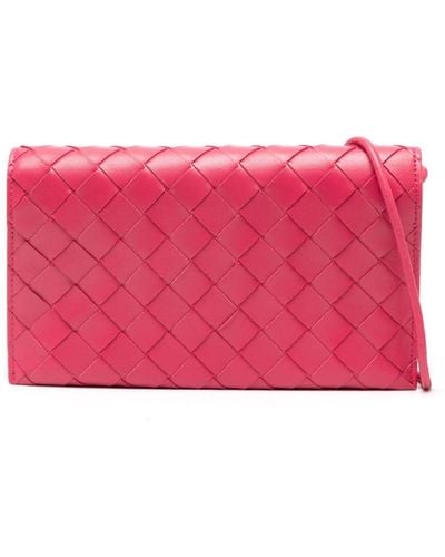 Bottega Veneta Intrecciato Leather Wallet - Pink