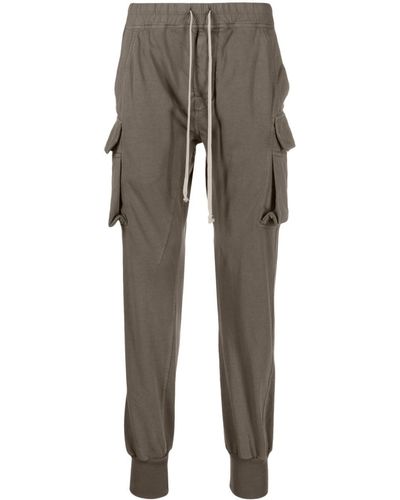 Rick Owens Mastodon Cut Organic Cotton Track Pants - Gray