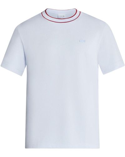 Lacoste ストライプカラー Tシャツ - ホワイト
