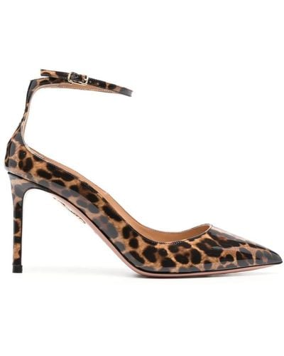 Aquazzura Zapatos de tacón con motivo de leopardo - Metálico