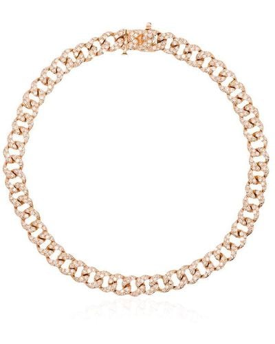 SHAY 18kt Rose Gold And Diamond Mini 7 Inch Link Bracelet - Metallic