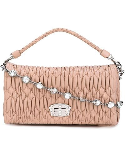 Miu Miu Mini Quilted Shoulder Bag - Pink