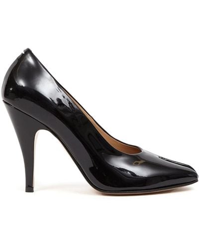 Maison Margiela Tabi 110mm Patent-leather Court Shoes - Black