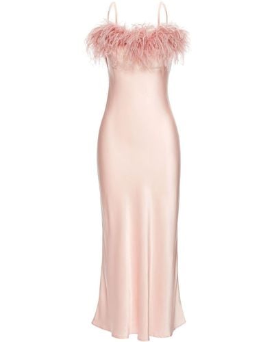 Sleeper Camisole-Kleid mit Federbesatz - Pink
