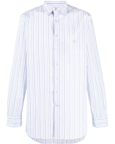 Etro Chemise en coton à logo brodé - Blanc