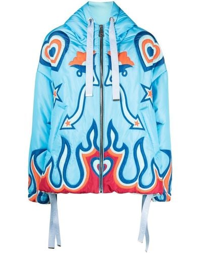 Khrisjoy Graphic Print Jacket - Blue