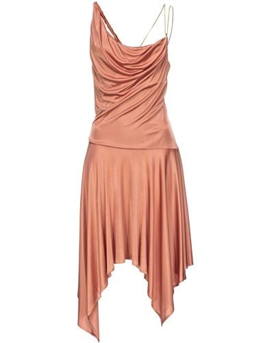 Pinko Asymmetrische Midi-jurk Met Col - Roze
