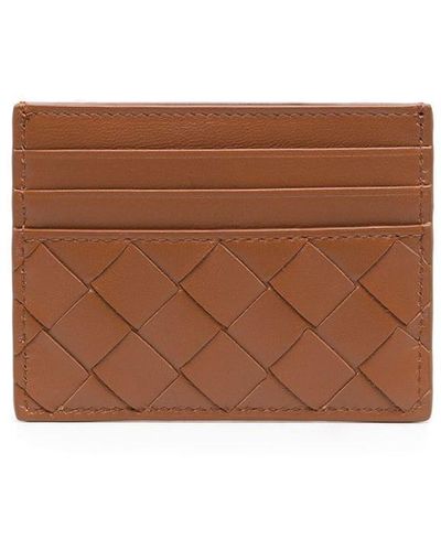 Bottega Veneta Intrecciato Leather Cardholder - Women's - Calf Leather - Brown