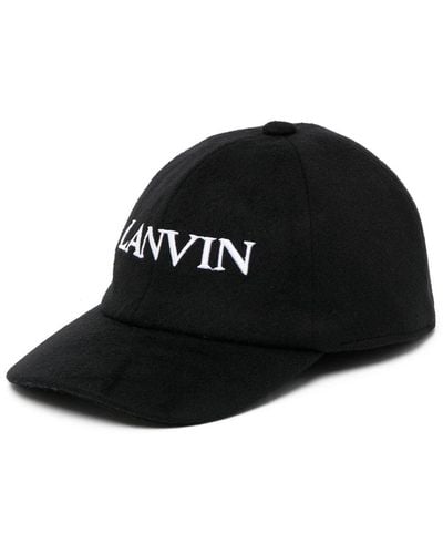 Lanvin Logo-embroidered Wool-cashmere Cap - Black