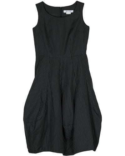 Comme des Garçons Pinstriped Flared Midi Dress - Black