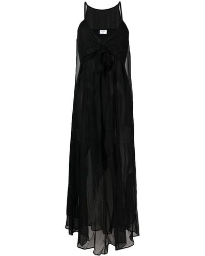 Filippa K Semi-sheer Silk Slip Dress - Black