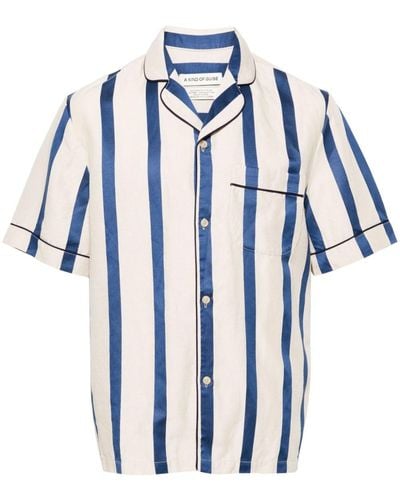 A Kind Of Guise Cesare Striped Shirt - Blauw