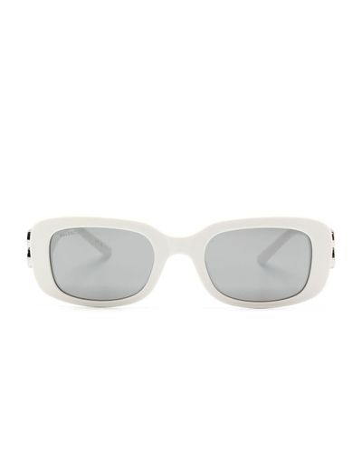 Balenciaga Dinasty Sonnenbrille mit eckigem Gestell - Weiß