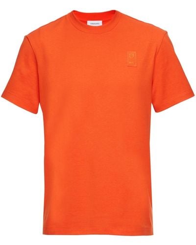 Ferragamo T-shirt en coton à logo appliqué - Orange