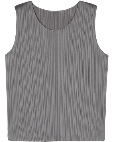 Pleats Please Issey Miyake Monthly Colours March Tank Top - Grey