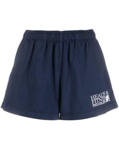 Sporty & Rich Logo-print Track Shorts - Blue