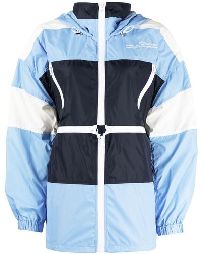 ROKH Colour-blocked Multi-zip Jacket - Blue