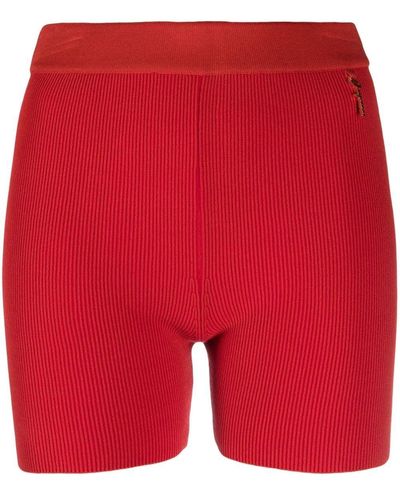 Jacquemus Gebreide Shorts - Rood