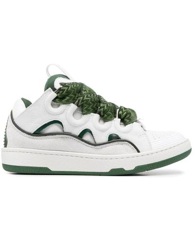 Lanvin Leather Curb Trainers - White