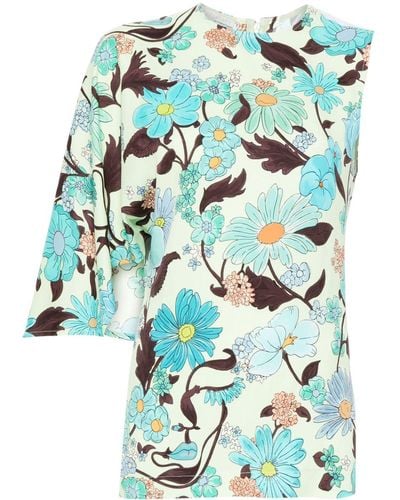 Stella McCartney Blusa con estampado Garden - Azul