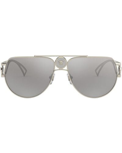 Versace Eyewear Pilotenbrille mit Medusa - Grau