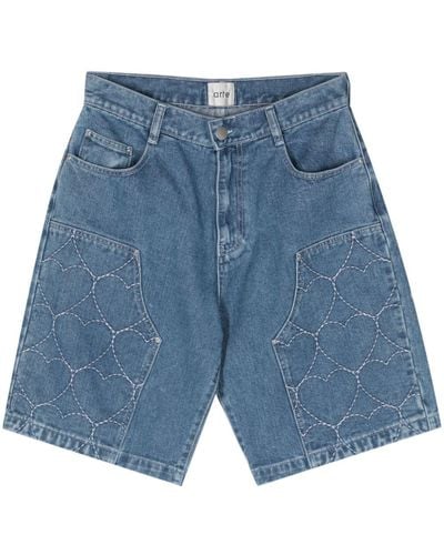 Arte' Serena Heart Jeans-Shorts - Blau