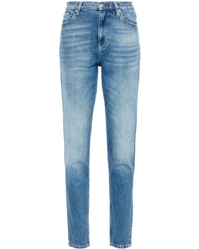 Calvin Klein High-rise Tapered Jeans - Blue