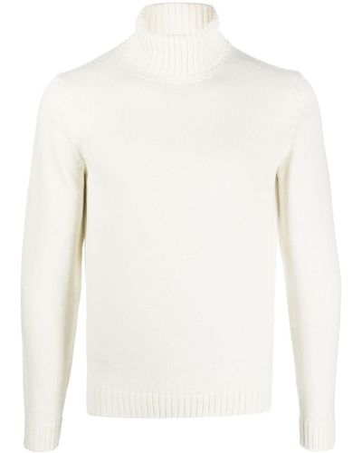 Zanone Roll-neck Long-sleeve Sweater - White