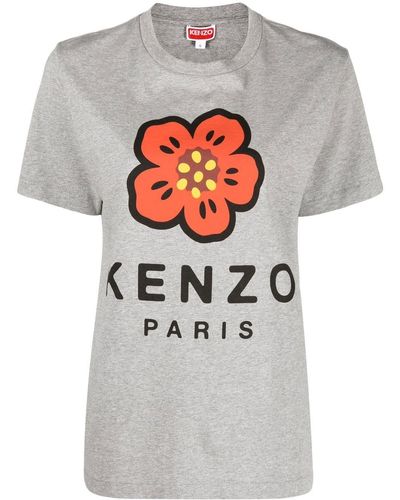 KENZO T-shirt Met Logoprint - Grijs