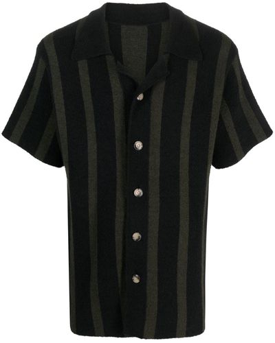 Nanushka Almar Striped Terry-cloth Shirt - Black