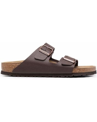 Birkenstock Arizona Pantoletten mit Schnallen - Braun