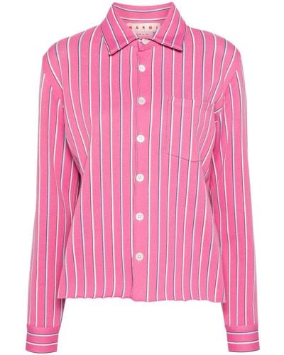 Marni ストライプ ニットシャツ - ピンク
