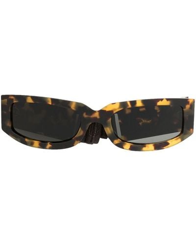 Sunnei Rectangle-frame Buckled-strap Sunglasses - Black