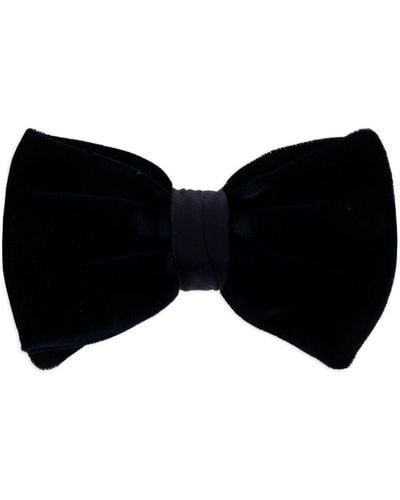 Giorgio Armani Hook-fastening velvet bow tie - Schwarz