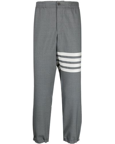 Thom Browne 4-bar Elasticated Ankles Trousers - Grey