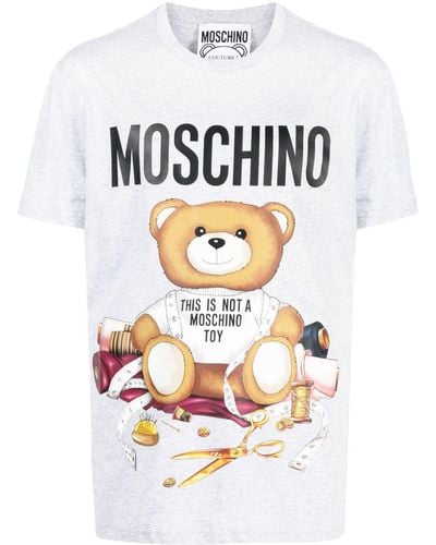 Moschino T-shirt Met Teddybeerprint - Wit