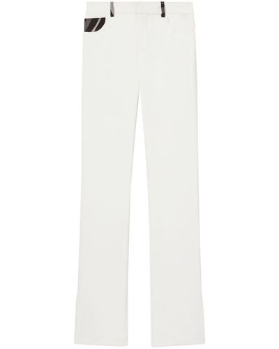 Emilio Pucci Marmo-print Straight-leg Pants - White