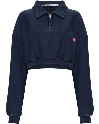 Alexander Wang Crop Sweatshirt Clothing - Blue