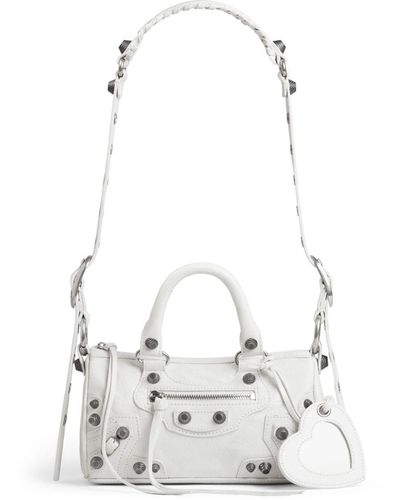 Balenciaga Neo Cagole Leather Mini Bag - White