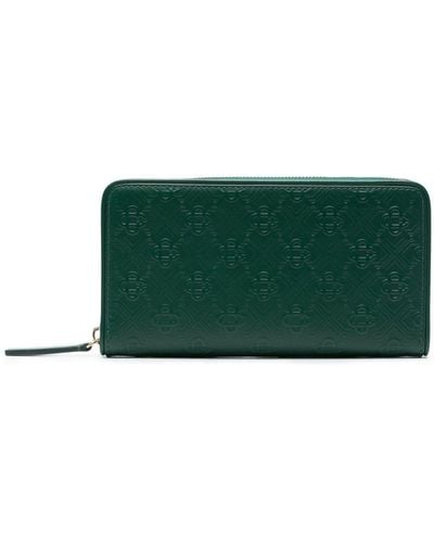 Casablanca Embossed-logo Leather Wallet - Green