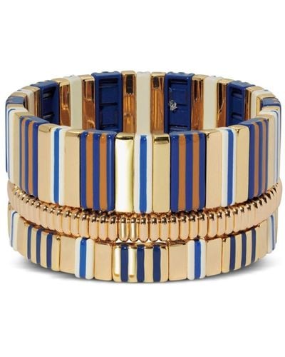 Roxanne Assoulin Set di tre bracciali Buttoned Up - Blu