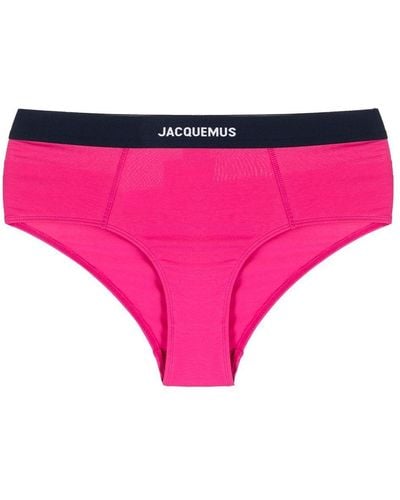Jacquemus Slip La Culotte con banda logo - Rosa