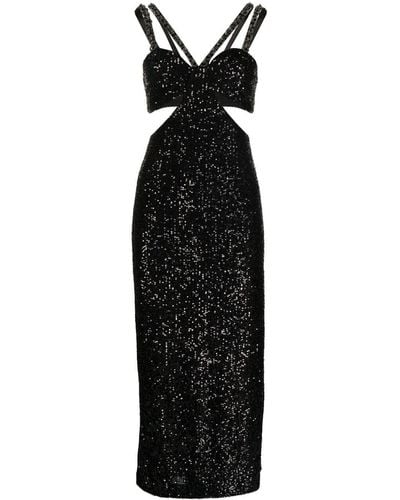 Rebecca Vallance Missing Hours Sequinned Cut-out Midi Dress - Black